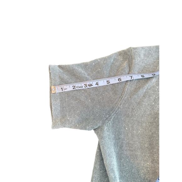 Eileen Fisher Blue Lightweight Relaxed Linen Crepe Shimmer Long Cardigan Size XS - Picture 6 of 7